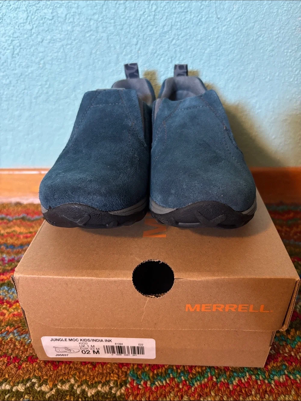 Merrell Little Kids Jungle Moc, Ink Suede Blue, size 2 - NWT